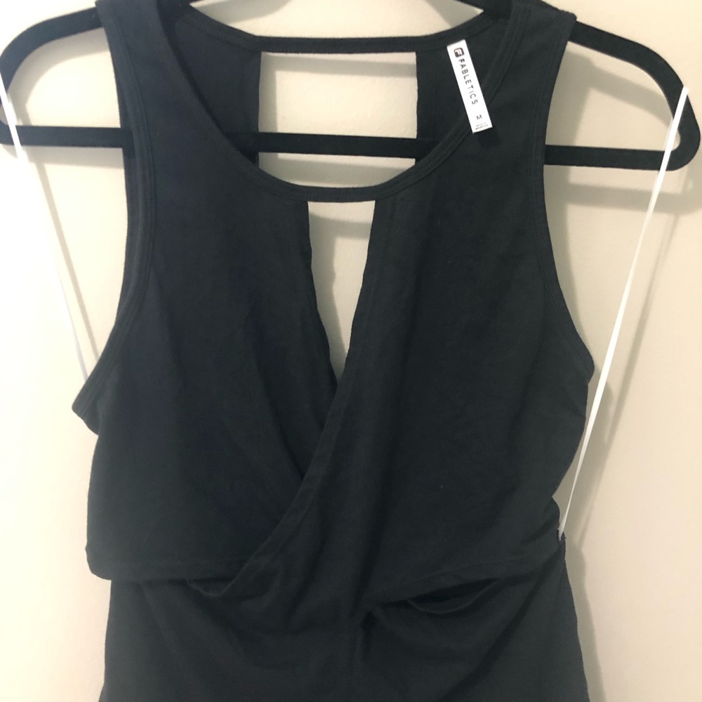 Fabletics Black Strappy Workout Top - image 2